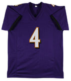 Zay Flowers Authentic Signed Purple Pro Style Jersey Autographed BAS 1