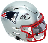 Christian Gonzalez Autographed Patriots Speedflex Midi Helmet Beckett