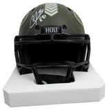 Andre Johnson Autographed Mini Salute To Service Helmet Houston Texans JSA
