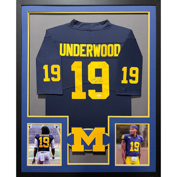 Bryce Underwood Autographed Signed Framed MIchigan Jersey JSA