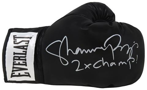 Shannon Briggs Signed Black Everlast Boxing Glove w/2x Champ - (SCHWARTZ COA)