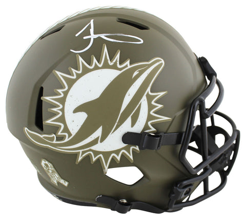 Dolphins Tyreek Hill Signed Salute To Service Full Size Speed Rep Helmet BAS Wit