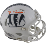JaMarr Chase Autographed Cincinnati Bengals 24 STS Mini Helmet Beckett 48959