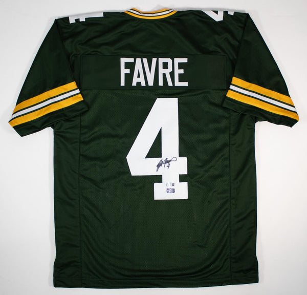 Brett Favre Signed Green Bay Packers Jersey (Beckett QR) 3xNFL MVP / 11xPro Bowl
