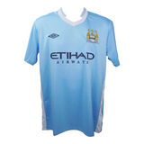 Carlos Tevez Signed Manchester City Home Soccer Jersey #32 with Beckett Witness