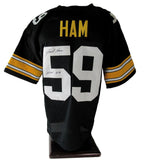 Jack Ham HOF Signed/Inscribed Black Steelers Custom Football Jersey JSA XHC70