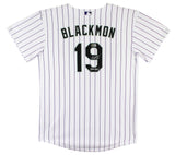 Rockies Charlie Blackmon "Chuck Nazty" Signed Pinstripe Nike Jersey BAS #BR84240