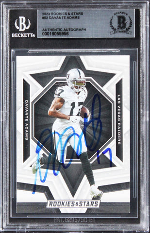 Raiders Davante Adams Authentic Signed 2023 Rookies & Stars #52 Card BAS Slabbed