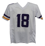 Justin Jefferson Autographed/Signed Pro Style White XL Jersey BAS 31601