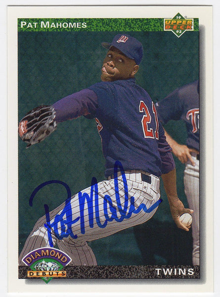 Pat (Patrick) Mahomes Sr. Signed Twins 1992 Upper Deck Rookie Card #776 (SS COA)