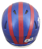 Giants Michael Strahan Signed 2024 On-Field Alt Speed Mini Helmet W/ Case BAS W