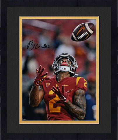 Framed Brenden Rice USC Trojans Autographed 16" x 20" Catching Photograph