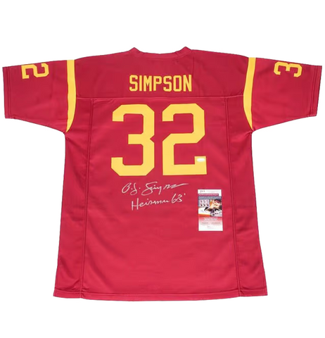 OJ Simpson Signed USC Football Jersey Inscribed Heisman 68 with JSA