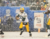 AARON RODGERS AUTOGRAPHED FRAMED 16X20 PHOTO PACKERS SNOW FANATICS HOLO 221127