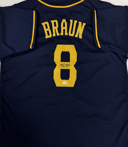 Brewers Outfielder RYAN BRAUN Signed Custom Replica Blue Jersey AUTO - JSA