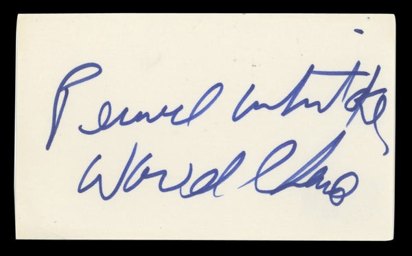 Pernell Whitaker 'World Champ" Authentic Signed 3x5 Index Card BAS #BT03540