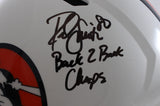 Ed McCaffrey Rod Smith Signed Denver Broncos F/S Alt 23 Helmet Beckett 56362