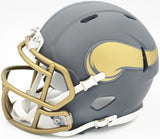 Aaron Jones Signed Minnesota Vikings Slate Silver Speed Mini Helmet Beckett Wit