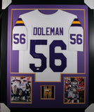 CHRIS DOLEMAN (Vikings white TOWER) Signed Autographed Framed Jersey JSA