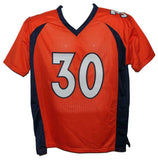 Phillip Lindsay Autographed/Signed Pro Style Orange XL Jersey BAS 34314