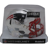 Ty Law Autographed/Signed New England Patriots Chrome Mini Helmet Beckett 35577