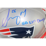Sony Michel Autographed New England Patriots VSR4 Helmet SB Champs Beckett 53938