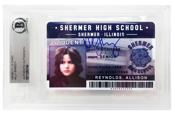 Ally Sheedy Signed Breakfast Club Allison High School ID Card - BECKETT