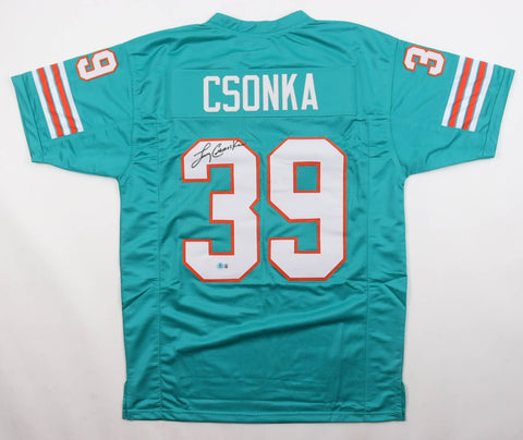 Larry Csonka Signed Miami Dolphins Jersey (Beckett) Super Bowl VIII Champ & MVP
