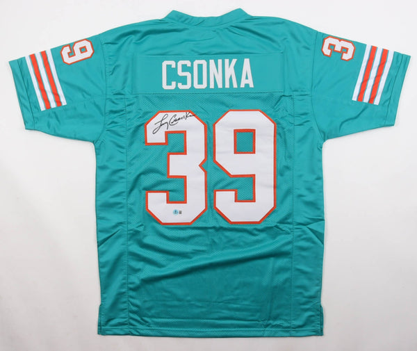 Larry Csonka Signed Miami Dolphins Jersey (Beckett) Super Bowl VIII Champ & MVP