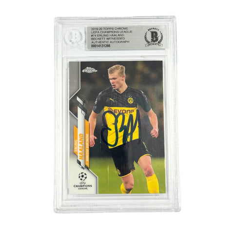 Erling Haaland Signed 2019-20 Topps Chrome UCL Rookie Card - BGS Auto Authentic