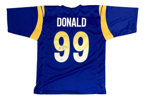 Aaron Donald Los Angeles Signed Blue Football Jersey BAS ITP
