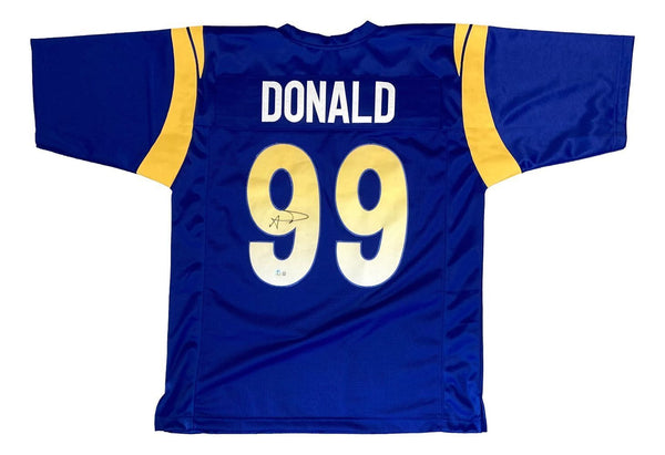 Aaron Donald Los Angeles Signed Blue Football Jersey BAS ITP