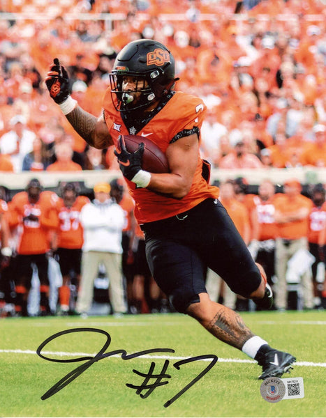 JAYLEN WARREN AUTOGRAPHED OKLAHOMA STATE COWBOYS 8x10 PHOTO BECKETT