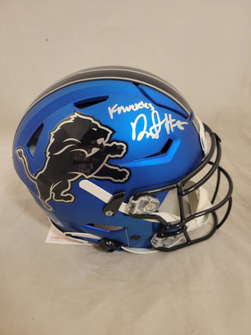 DAVID MONTGOMERY "KNUCKLES" SIGNED DETROIT LIONS 2024 ALT SPEEDFLEX HELMET BAS