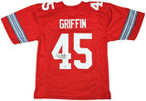 OHIO STATE ARCHIE GRIFFIN AUTOGRAPHED RED JERSEY HT 1974/75 BECKETT WITNESS