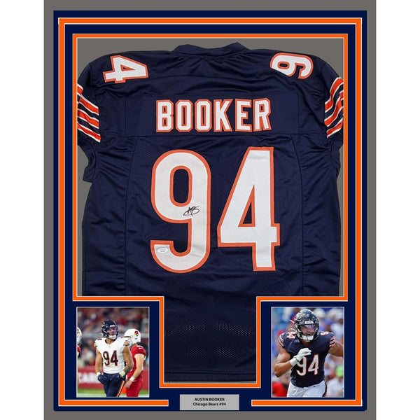 Framed Autographed/Signed Austin Booker 35x39 Chicago Blue Jersey JSA COA