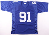 Justin Tuck Signed New York Giants Blue Jersey (JSA) 2xSuper Bowl Champion / D.E