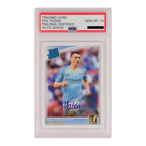Phil Foden Signed 2018-19 Panini Donruss Soccer Rated Rookie - PSA 10 Autograph