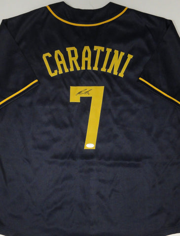 Brewers Catcher VICTOR CARATINI Signed Custom Replica Blue Jersey AUTO - JSA