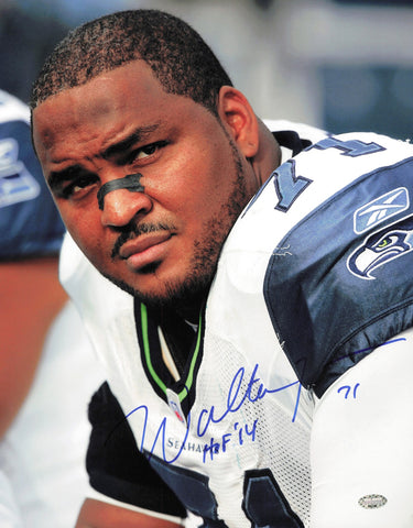 Walter Jones Autographed 11x14 Photo Seattle Seahawks "HOF 14" MCS Holo #64160