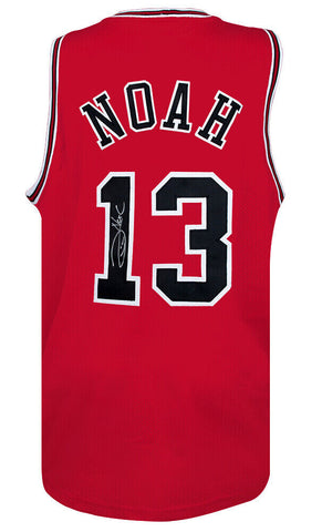 Joakim Noah (CHICAGO BULLS) Signed Red Custom Basketball Jersey - (SCHWARTZ COA)