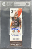 Johnny Manziel Signed Cleveland Browns 1st NFL Game Ticket Slab Beckett 35375
