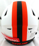 Nick Chubb Autographed Cleveland Browns F/S Lunar SpeedFlex Helmet-BeckettW Holo