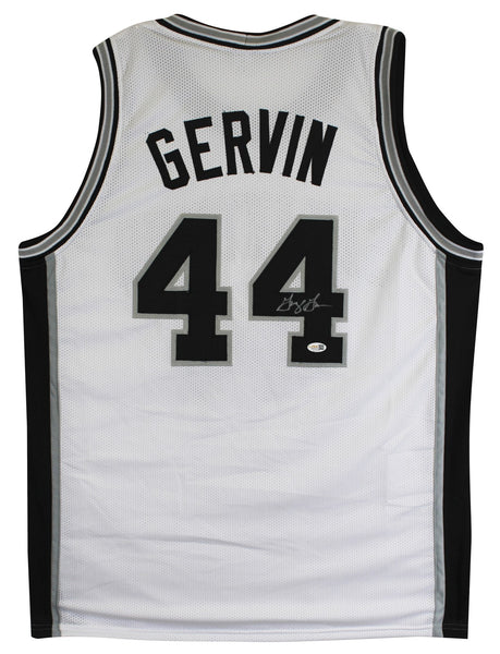 George Gervin Authentic Signed White Pro Style Jersey Autographed JSA Witness