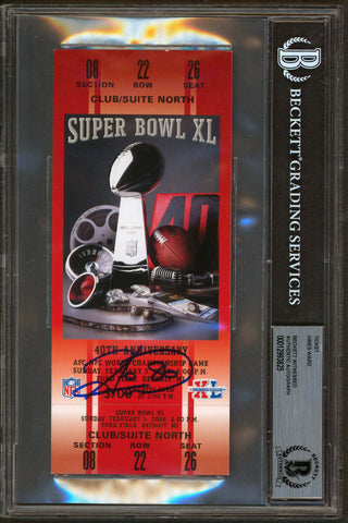 Steelers Hines Ward Authentic Signed SB XL Replica Ticket Stub BAS Slabbed