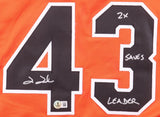 Jim Johnson Signed Baltimore Orioles Jersey Inscribed "2x Saves Leader"/ Beckett