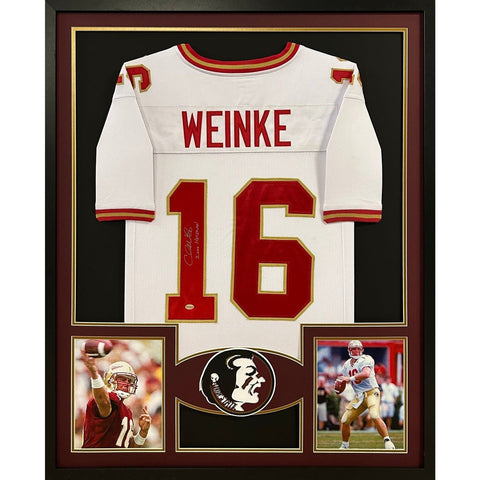 Chris Weinke Autographed Signed Framed Florida State Jersey TRISTAR