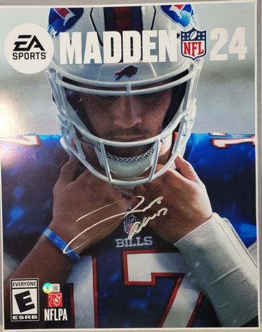 JOSH ALLEN SIGNED MADDEN 24 COVER 16X20 PHOTO BECKETT QR