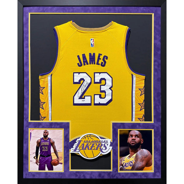 LeBron James Autographed Signed Framed Los Angeles Lakers Jersey PSA/DNA
