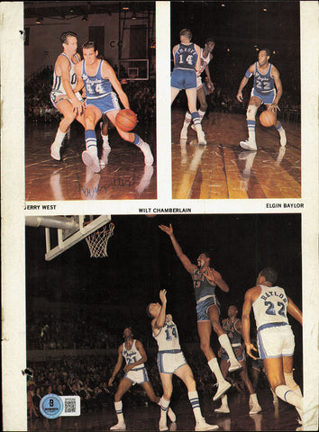 Jerry West & Bing Autographed 8x11 Magazine Page Photo Lakers Beckett BP55269